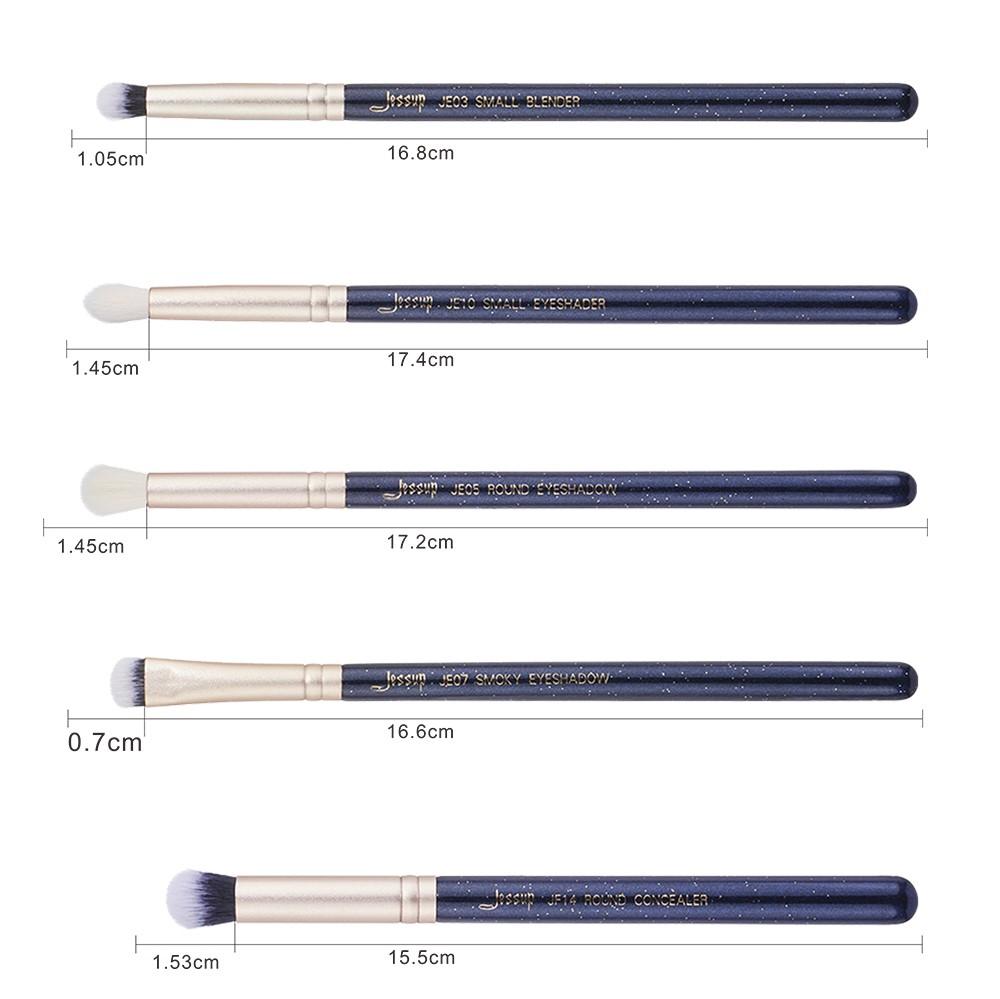 Jessup 15 szt. Błękit pruski / Złote Piaski Zestaw pędzli do makijażu Zestawy kosmetyczne Pędzel do makijażu oczu CIENI DO UST BRUSH BLENDER
