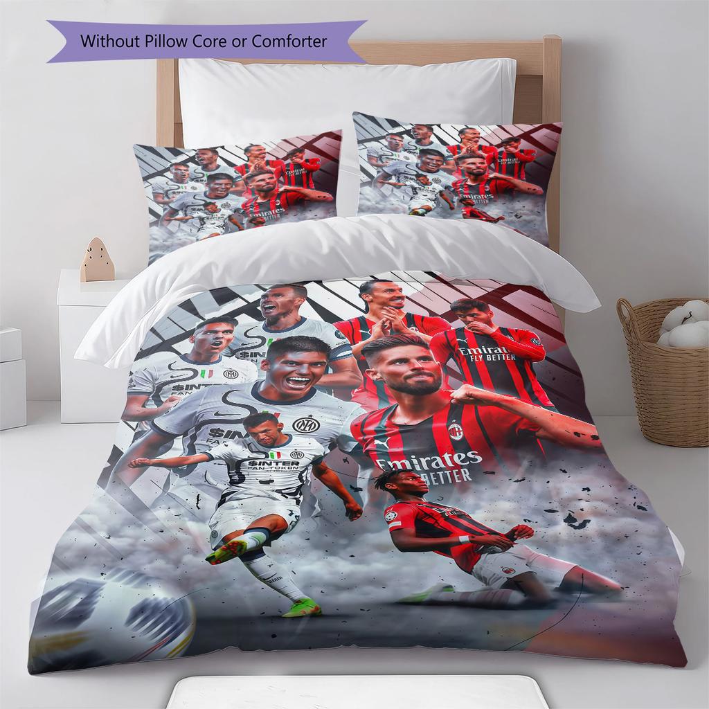FCB Pattern Bedding Quilt Set Quilt Cover Pillowcase Home Decoration Birthday Gift (1 * duvet cover + 2 * pillowcase, without core)