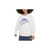 Sweatshirt Letter Logo Print Round Neck Casual Fleece Kids Tops White DQ3860-133