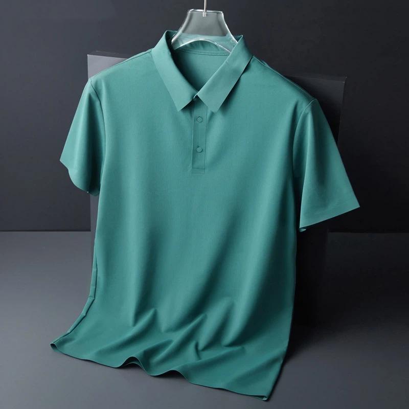 Men's Striped Polo Shirt Short Sleeve Casual Breathable Business Top