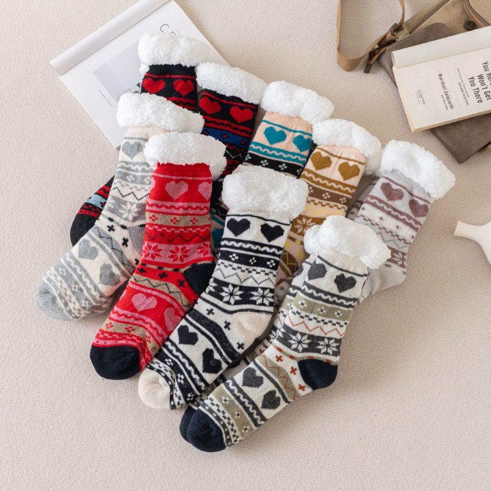 Warm Thermal Lining Non-Slip Floor Socks Anti-Slip Grip Thermal Winter Socks Winter Season