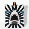 Shark Tooth Stripe Abstract Flannel Printed Blanket Suitable for All Seasons Suitable for Living Room Office Sofa and Travel
