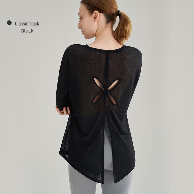 Women's Loose-Fit Open Back Long Sleeve Yoga Top