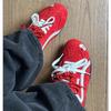 Red German training shoes women's 2025 new spring casual sports shoes retro flat-bottomed versatile soft-soled color matching Forrest Gump shoes