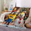 1Pc Christmas Minions Gift Night Blanket Soft Throw Blanket For Home Bedroom Bed Sofa Travel Office Solid Christmas Blanket