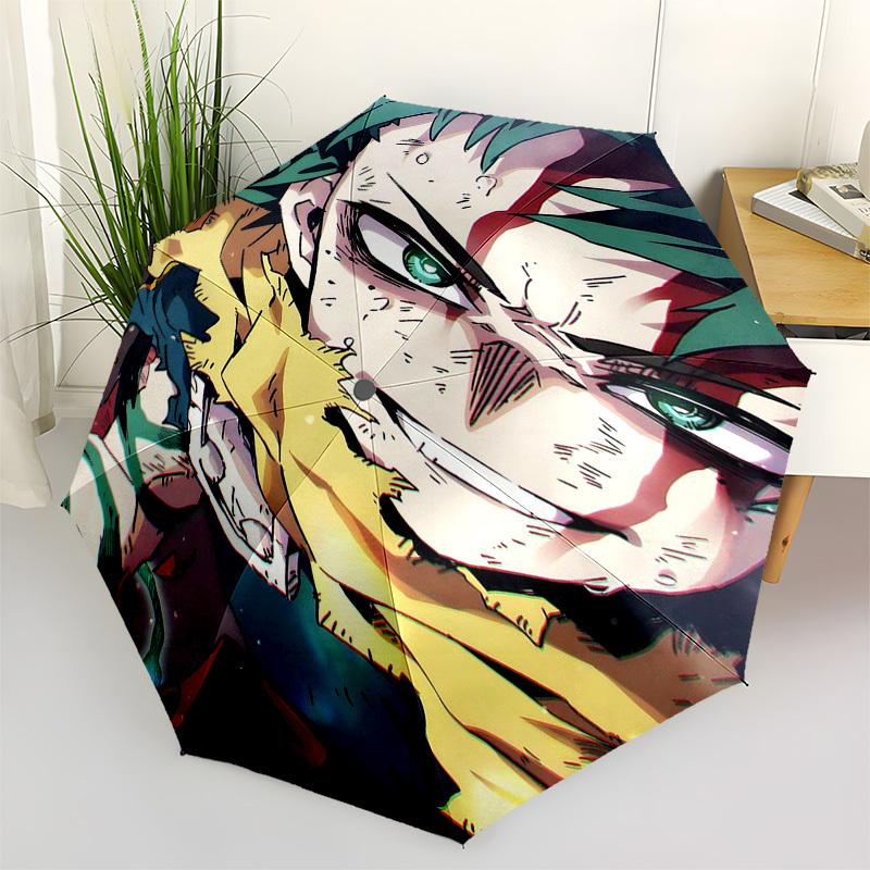 

1pc Outdoor Umbrella with My Hero Academia Design - Automatic Opening/Closing, Portable 3-Fold Design, 8-Bone Iron Frame - Perfect Gift for Fans,
