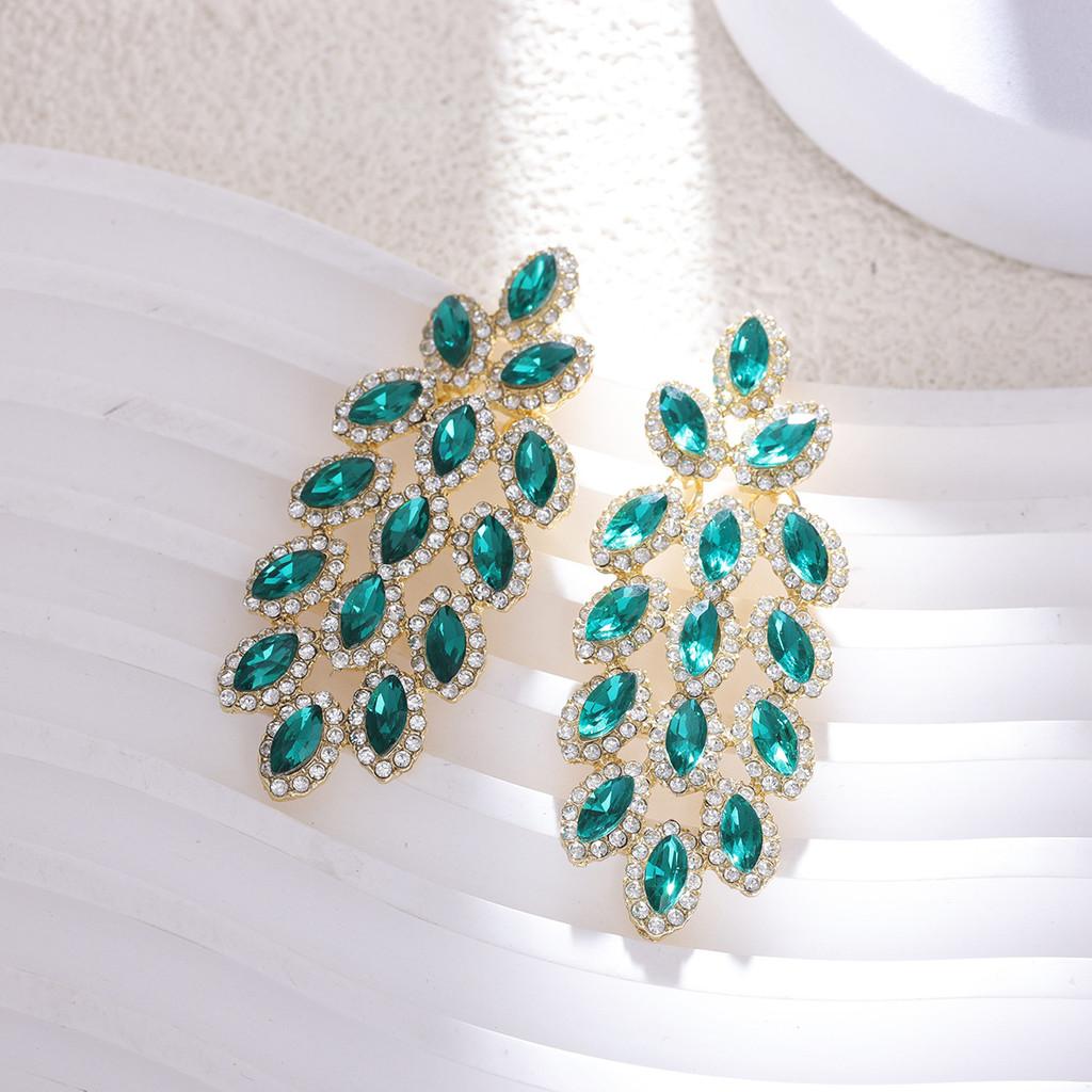Crystal Drop Earrings With Tassel For Women Bridal Jewelry