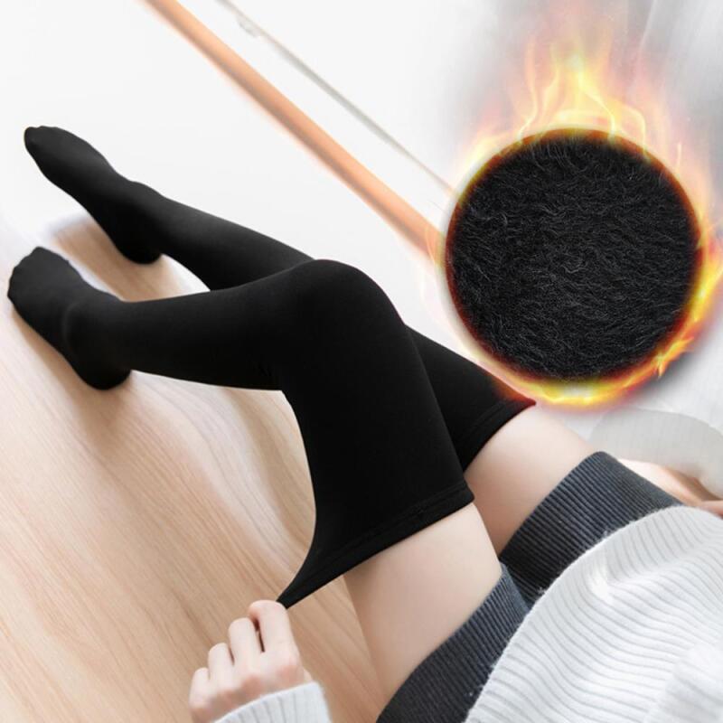 Women s Merlin Soft Fur Knee Socks Stockings A24970_Skin