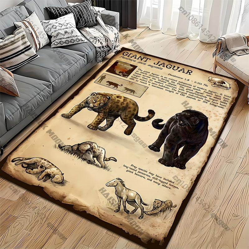 Extinct giant jaguar information carpet Yoga living room room decor children's crawling mat doormat area rug games mat