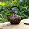 Teapot with CordWrapped Handle HandMade Copper Stovetop Tea Vessel for Collectors
