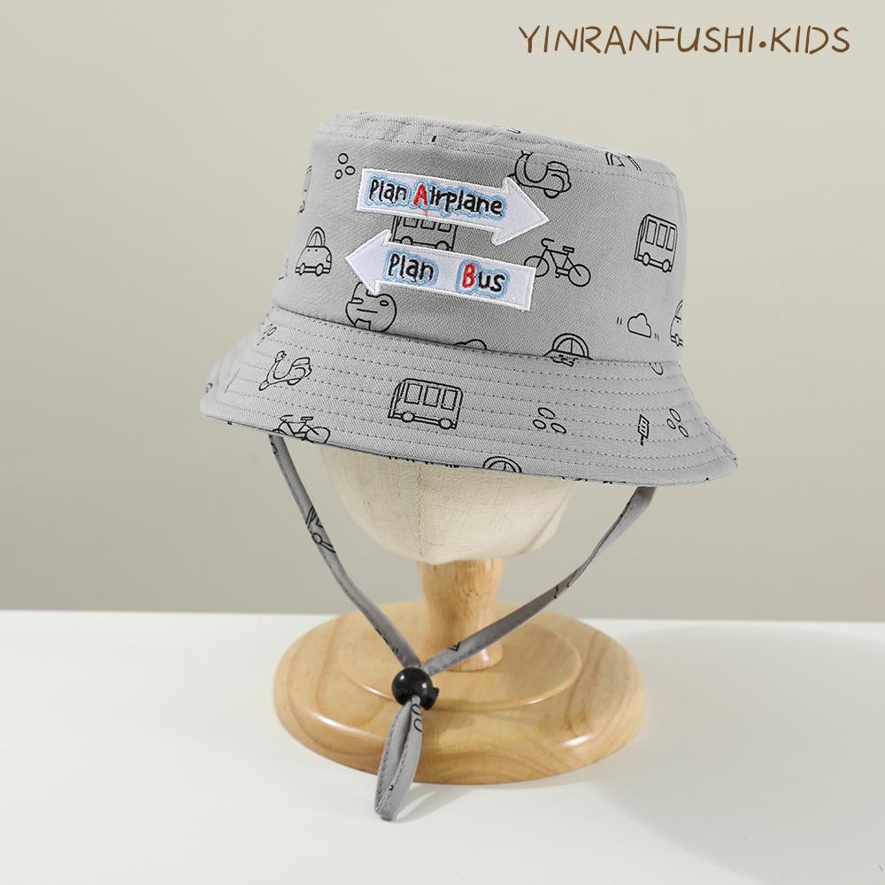 

Spring and Summer Baby Fisherman Hat Korean Version Girl Cartoon Sun Hat Boy Basin Hat Sun Protection Sun Hat Children Hat Trend 50cm