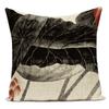 Chinese Style Lotus Ink Painting Cushion Cover Polyester Pillow Cover Office Car Sofa Throw Pillowcase Home Decorative