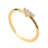 Titanstahl 18K Gold Inlay Zirkon Ring, Damen Drei Diamanten 6 Karat 9 Karat Version Leichter Luxus Mode Ring