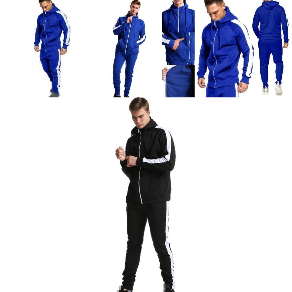 Premium 2pcs Mens Tracksuit Set With Zip Hooded Coat And Comfortable Joggers