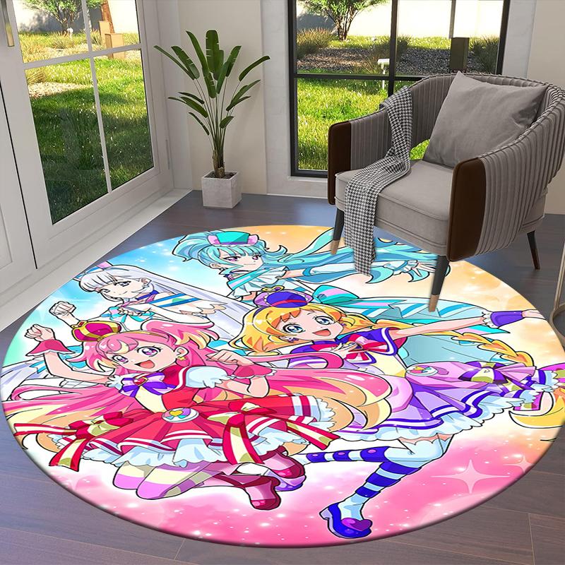 WonderfulPrecur,Winx Club Round Area Rug,Carpet Rug for Living Room Bedroom Sofa Playroom Decor,Non-slip Floor Mat
