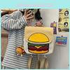 Cute Cartoon Hamburger Backpack With Flap Closure For Students And Daily Use