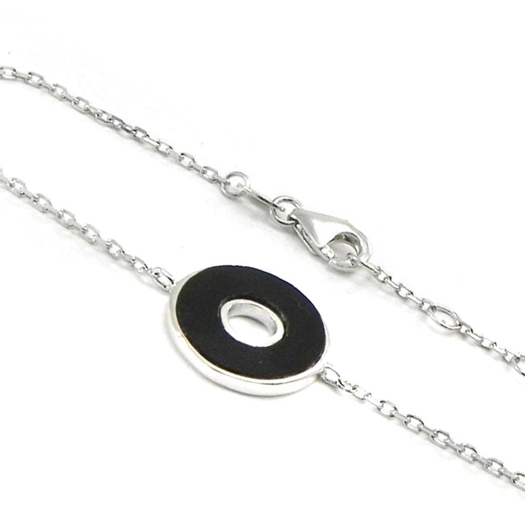 

Les Trésors De Lily [I3675] - Серебряный браслет «Мудрость» серебряный оникс (родиевое покрытие) - 15 мм