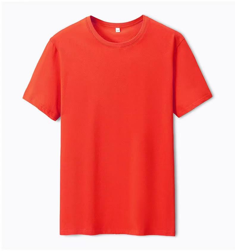Available: Men's 180g Cotton Crew Neck Short Sleeve T-Shirt - Solid Color, Pure Cotton, Ideal for Summer and Advertising.