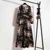 Women's Maxi Dresses Sping Autumn Bohemian Casual Full Sleeve High Waist Beach Woman Chiffon Dresses Floral Vestidoes Long Dress