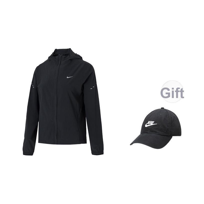 Nike Solid Color Loose Fit Zip Up Long Sleeve Jacket Women Jackets Black HQ0651010