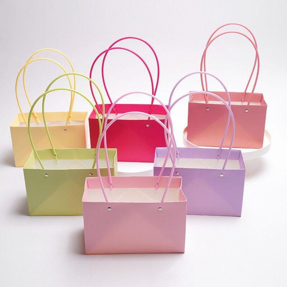 Rectangle Portable Flower Box Trapezoid Hand Paper Bag New Flower Gift Box Valentine's Day