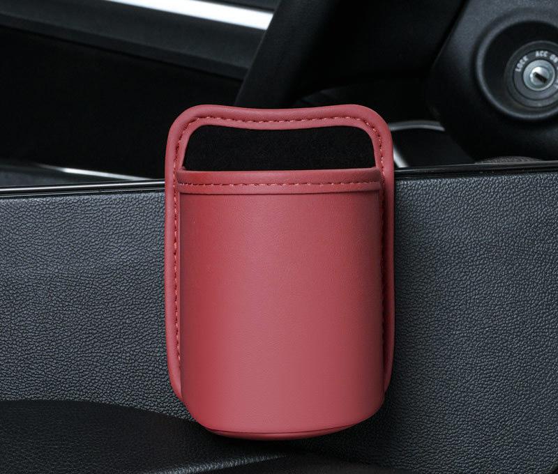 For Car Interior Accessories Car Door Cup Holder Leather Automotive Drink Rack Storage Bin Auto Back Seat Cup Holder Organizer