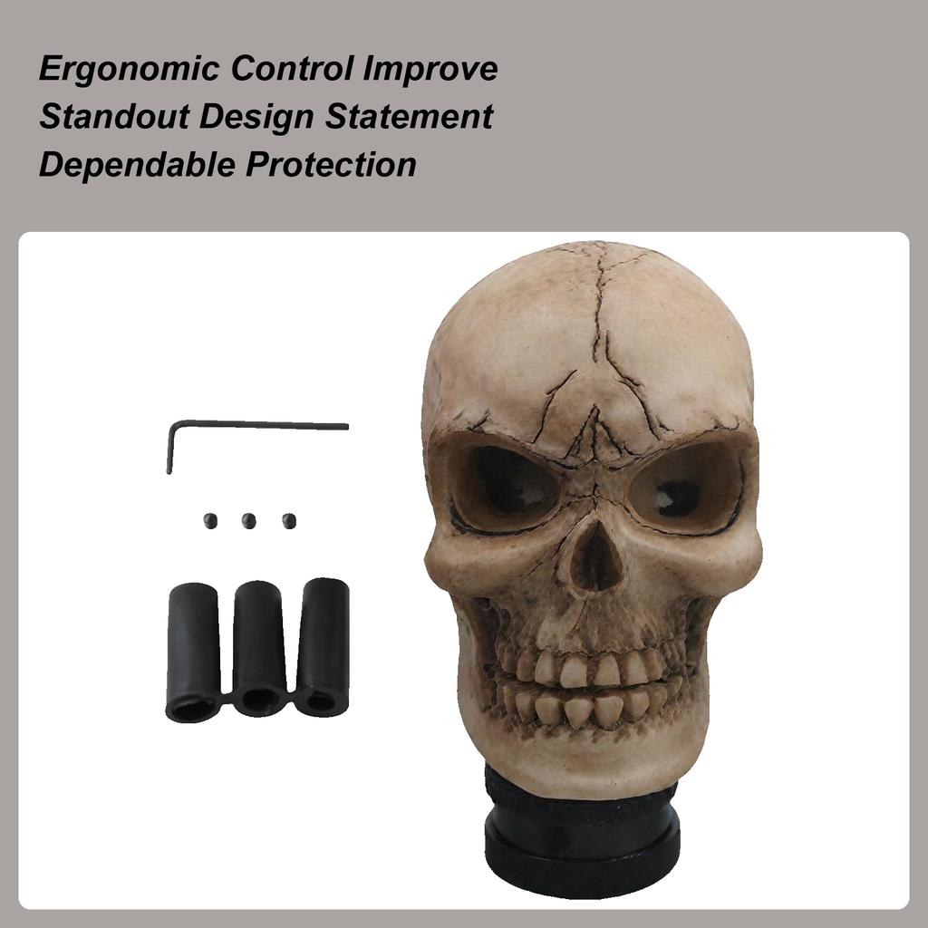 Skull Shift Knob Manual Car Skull Gear Shift Knob Vehicle Interior Resin Skeleton Horror Decoration For Sedan Truck Minivan Taxi
