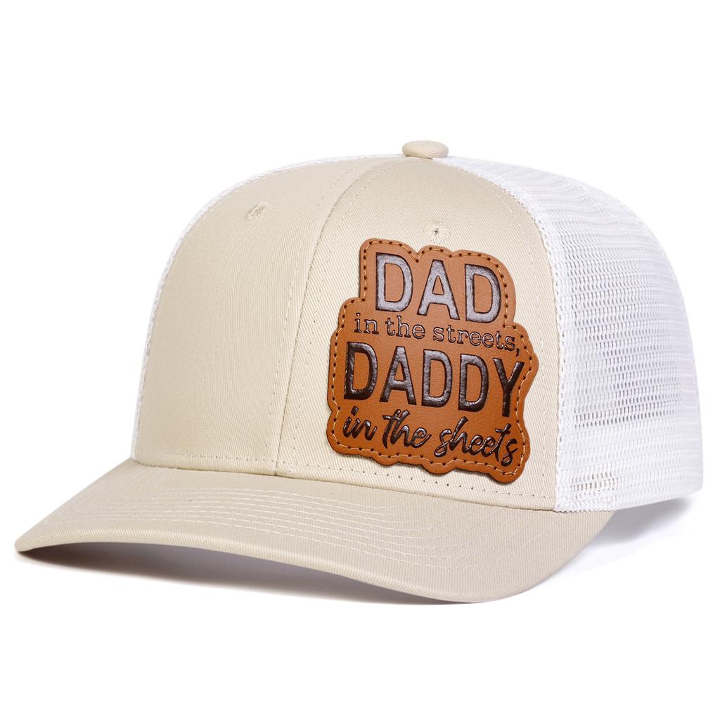 1Piece Unisex Dad Daddy Leather Patch Baseball Net Hat Outdoor Adjustable Sunscreen Leisure Hat Spring Autumn Travel Vacation Trendy Fashionable