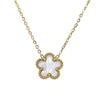 Lucky Five Flowers Clover Double Sided Pendant Necklaces For Women Girls Stainless Steel Simple Fashion Jewelry Accessories