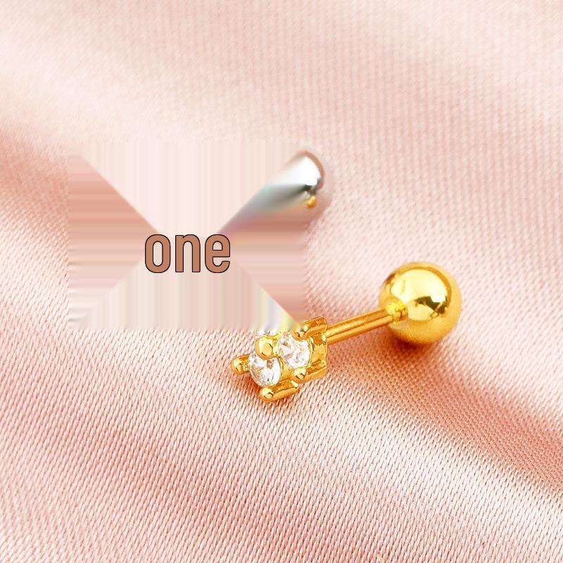 Floral Pave Diamond Mini Screw Stud Earrings 