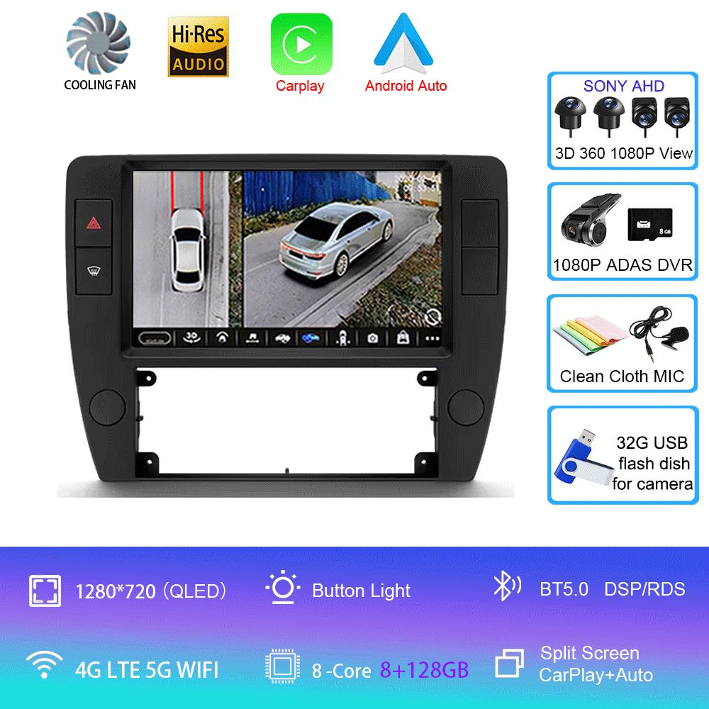 For Volkswagen Passat B5 2000 2001 2002 - 2005 Car Radio Android 14 Carplay Navigation GPS Multimedia Player WiFi+4G Stereo BT