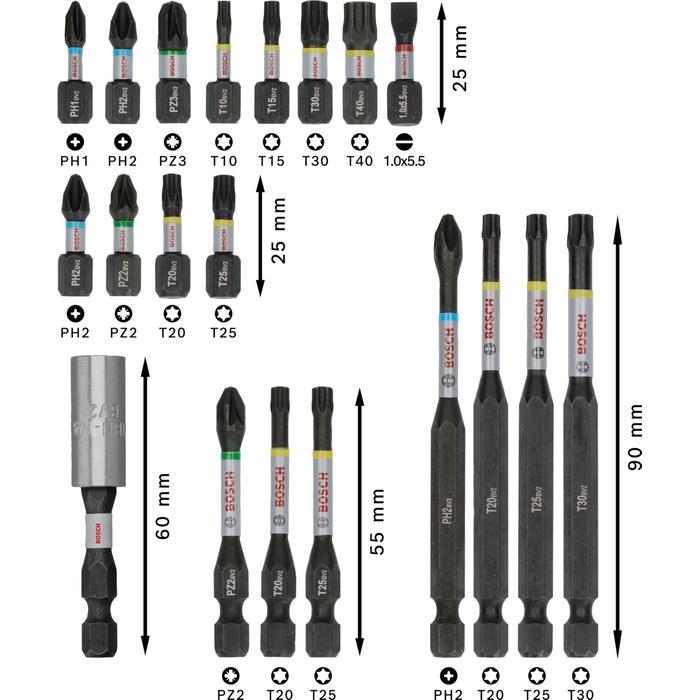 BOSCH Professional Driver Bit Set 20-Piece Silver
