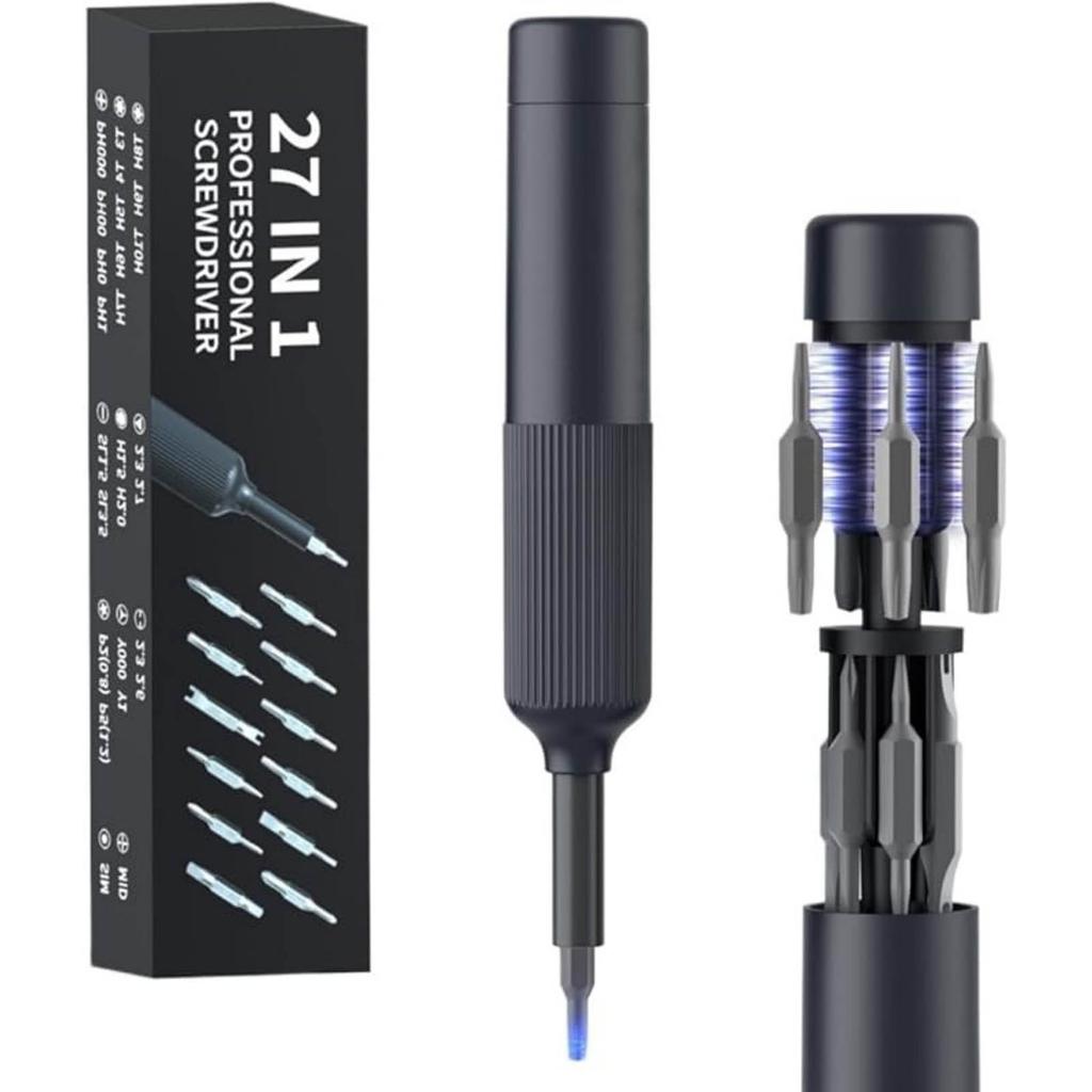 27-in-1 Precision Screwdriver Tool Set – Includes Magnetic Screwdriver, 26 Double-head Screwdrivers, Non- Handle, Suitable for Mobile Phones, Computer