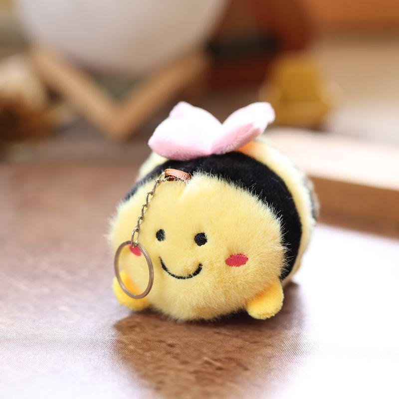 1 Piece Bag Pendant Cute Little Bee Doll Plush Toy Keychain Children'S Backpack Accessories Holiday Gifts