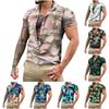 Men's Spring Summer Casual Tree Print Hawaiian Lapel Short Sleeve Men's Shirts Beach Shirts Men's Tops