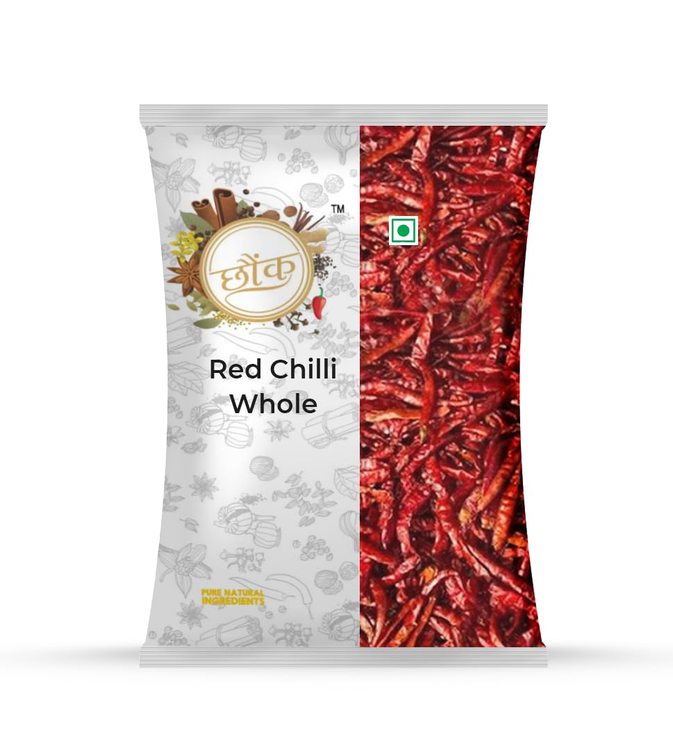 

Chounk Guntur Red Chilli Dry Whole - 50 Grams | Stemless Red Chilly Whole | Sabut Lal Mirch | Guntur Full cut with No Added Preservatives and No