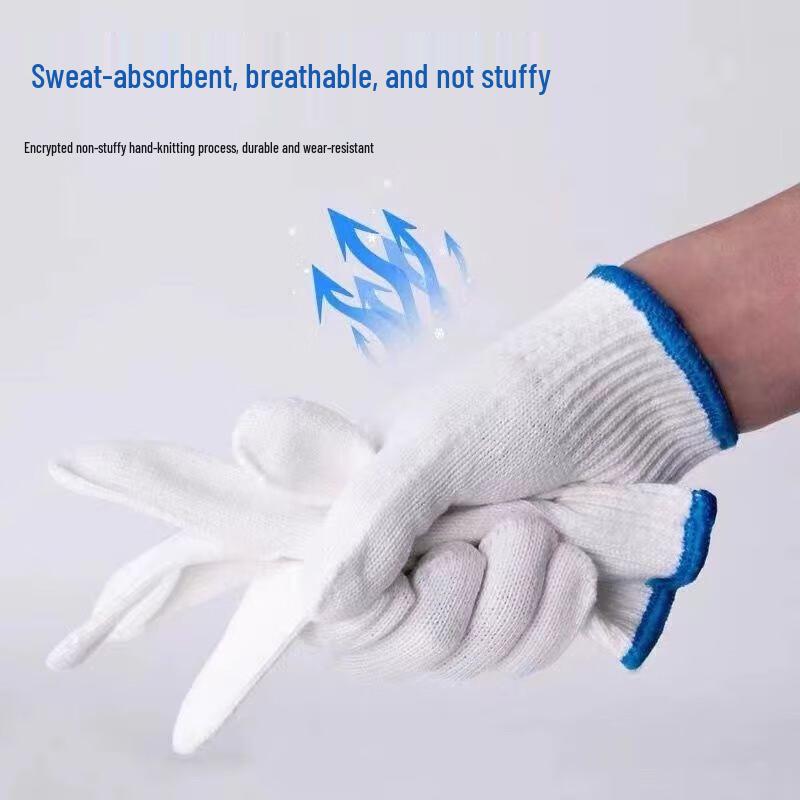 Star Sail White Cotton Thin Coated Finger Gloves