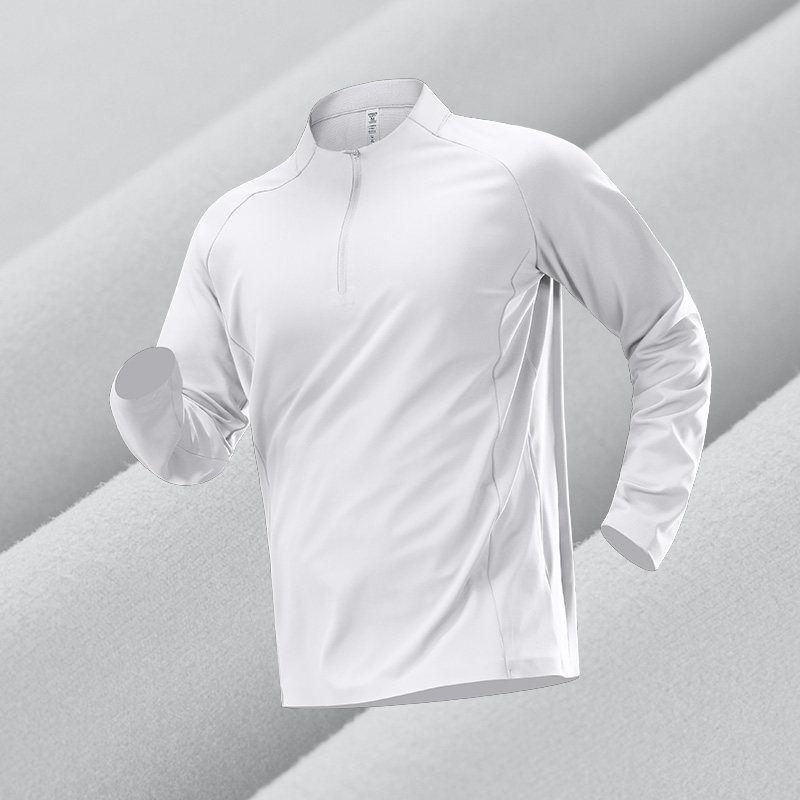 

Quick-Dry Long-Sleeve Zipper Training Top - Lightweight and Fluffy Autumn/Winter Running Sportswear L (100-120 jin)