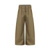 26001 American Trendy High Street Neutral Draped Old Money Style Button Fly Loose Tapered Casual Trousers