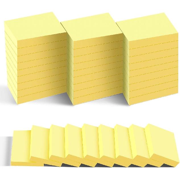(54 Pads) Mini Sticky Notes 1.5x2 in, 9 Colors Bright Strong Adhesive Post, Suitable for School, Home, Office, Clean Removal