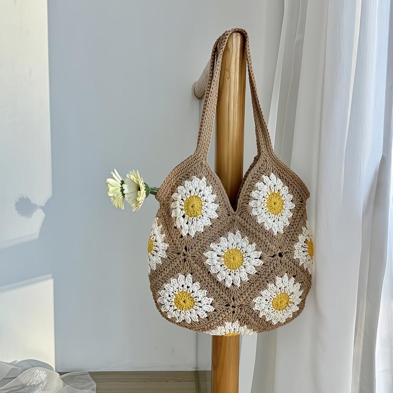 

Unique Design Versatile Yarn Bag Fashionable Granny Square Woven Bag, Women Shoulder Bag, Crossbody Bag, Beach Bag, Preferred Bag Style, Storage Bag.