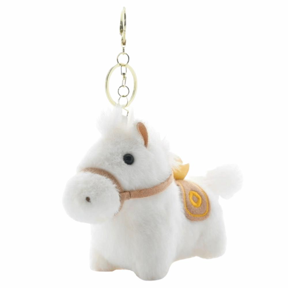 

Mascot Dolls Yuanbao Pony Pendant Cute Chinese New Year Gift Plush Horse Keychain Car Decoration білий