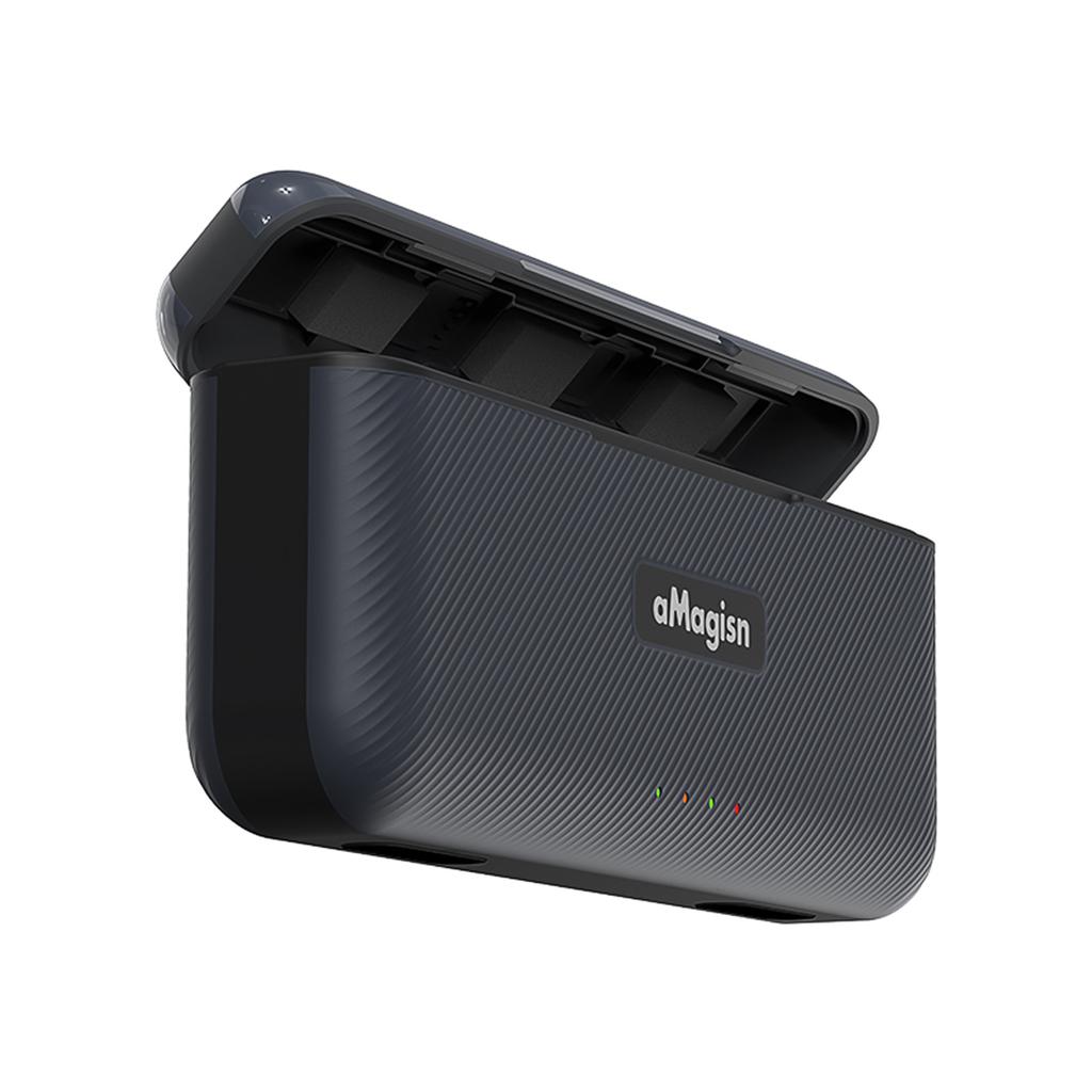 aMagisn AA07 3-slot Fast Charge Box Battery Charger Type-C PD Fast Charging Case with TF Card Slots