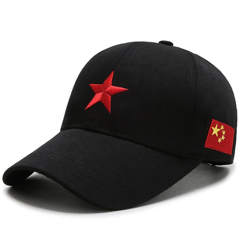 Fashion Hat Chinese Embroidery Patriotic Style Cap Boys Trend Spring/Summer Baseball Cap Men Big Head Circumference Boys Shade