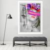 Modern Fashion Girl Graffiti Wall Art Poster Black White Watercolor Canvas Painting Nordic Wall Pictures Living Room Home Decor No Frame