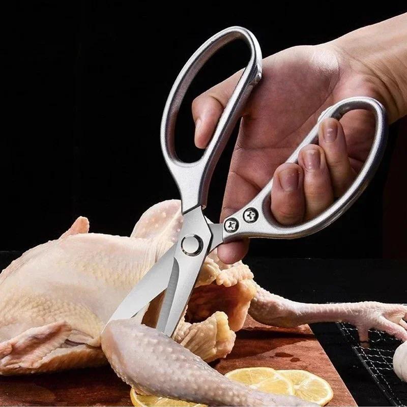 Kitchen Scissors Stainless Steel Strong Chicken Bone Scissors Multifunctional Fish Killing Dedicated Household Food Scissors SK5