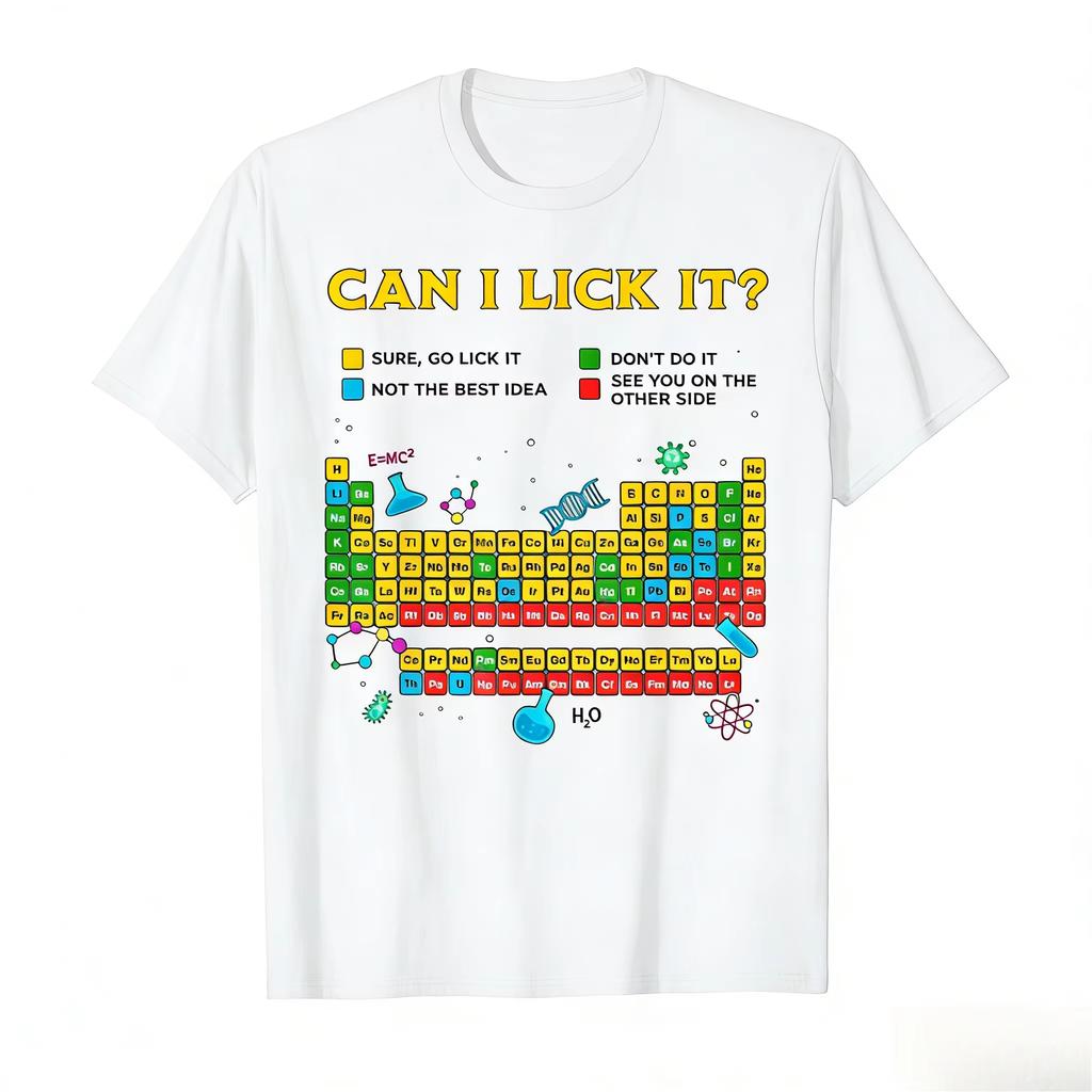 Funny Periodic Table TShirt Science Teacher Student Gift Unisex Women Cotton Casual Short Sleeve Chemistry Geek Top