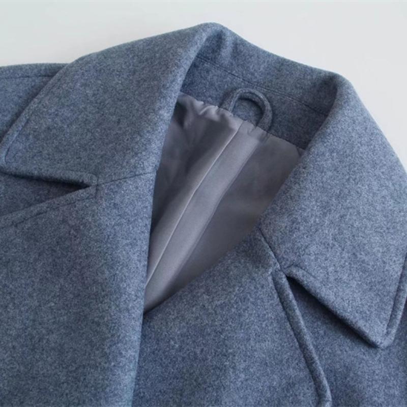 Revers Frauen Gerade Mantel Casual Zweireiher Büro Damen Langen Mantel Herbst Winter Feste Weibliche Streetwear Mäntel