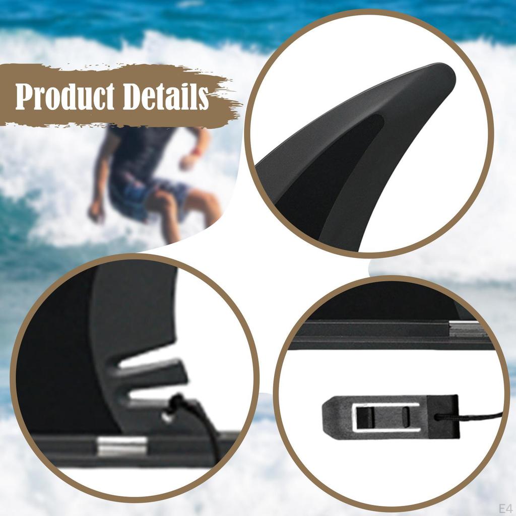 Hydrodynamic Surfboard Fin with Quick Release Pin for Soft Top Foam Boards Universal Fit