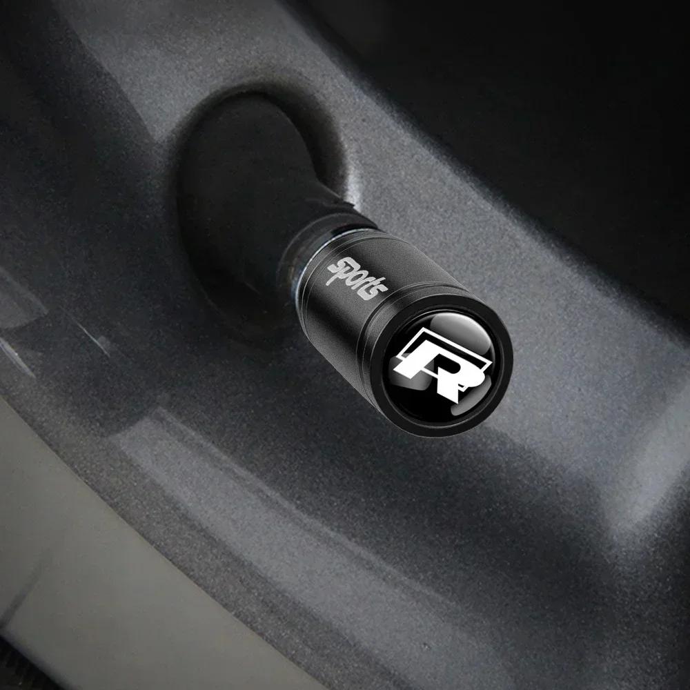For Volkswagen VW GTI R Golf 5 7 6 4 Polo Tiguan Passat Jetta Lavida Car Styling 3D Metal Wheel Tire Valve Stem Caps Accessories HB432